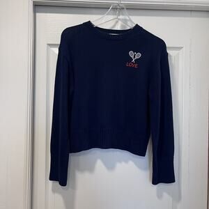 Brit NY 100% Cotton Blue Pullover Sweater/ Womens Size XS/ Pickleball